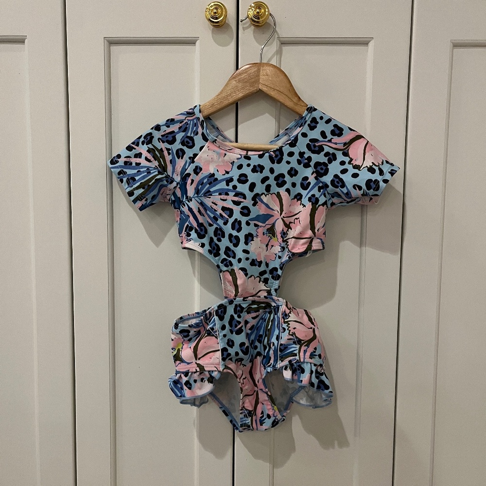 Blueberry Bay one-piece swimsuit with cutouts